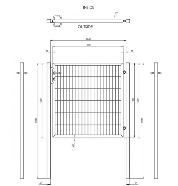 panelhegnslåge sort