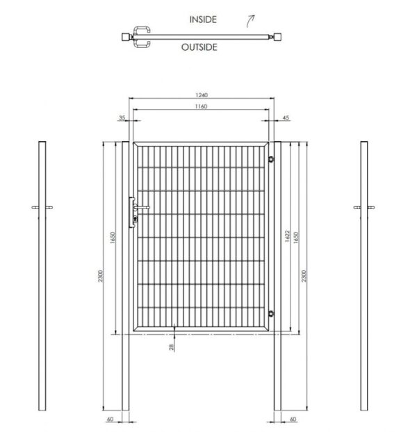 panelhegnslåge sort