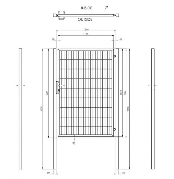 panelhegnslåge sort