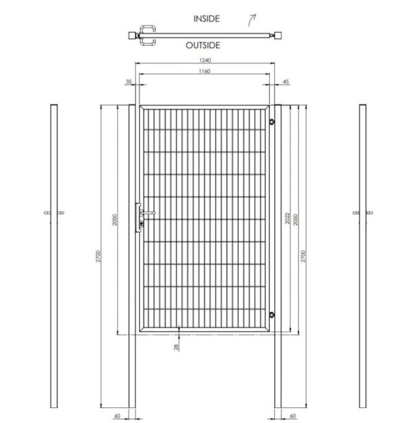 panelhegnslåge sort